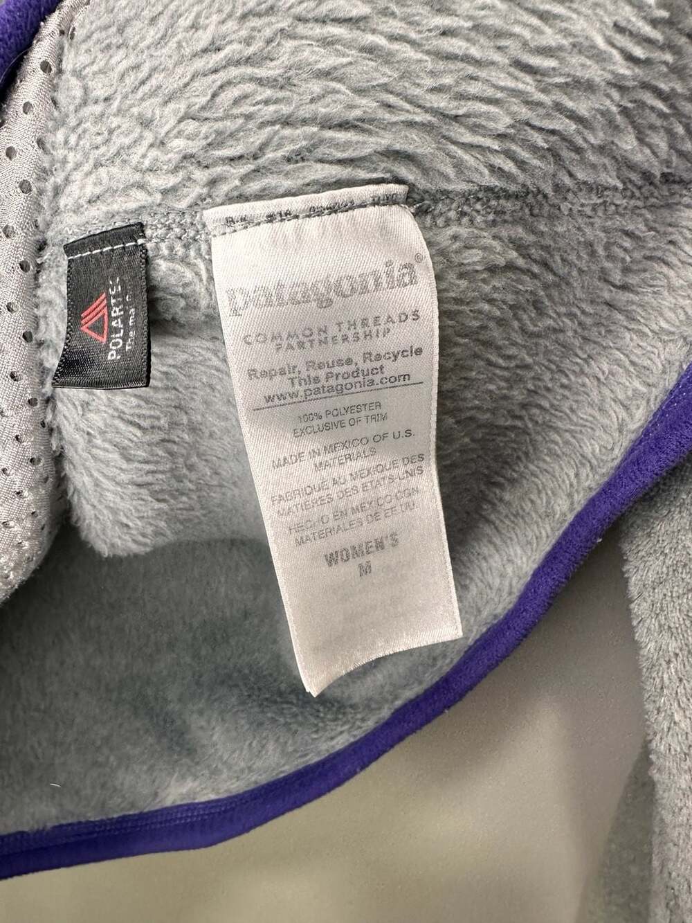 Patagonia Women's Snap-T Pullover Fleece Gray Purple Size M - Picture 4 of 5